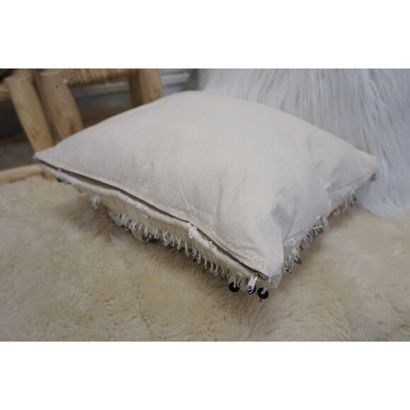 Moroccan Wedding Blanket Pillow Cover Vintage Handira Cushion 03YS00390 - Picture 9 of 10